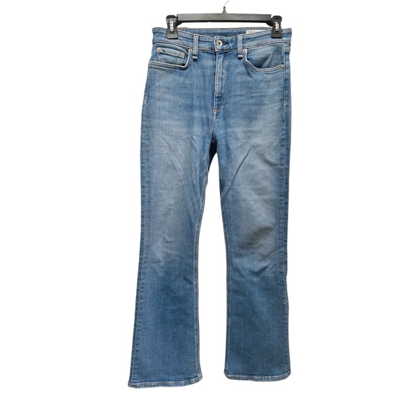RAG & BONE Nina High Rise Ankle Flare Gravel Light Blue Jeans 27 - Picture 2 of 7